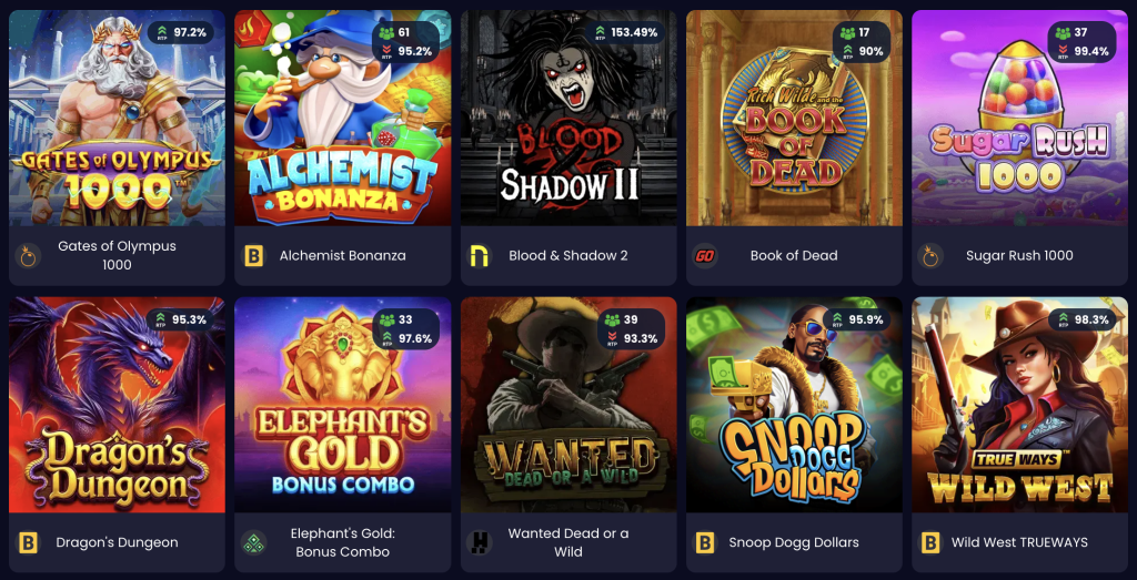 Games & Software Providers at SLOTSGEM