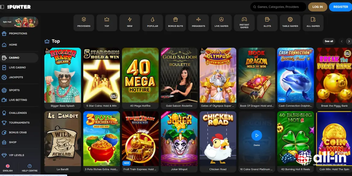 Game Selection & Software Providers
