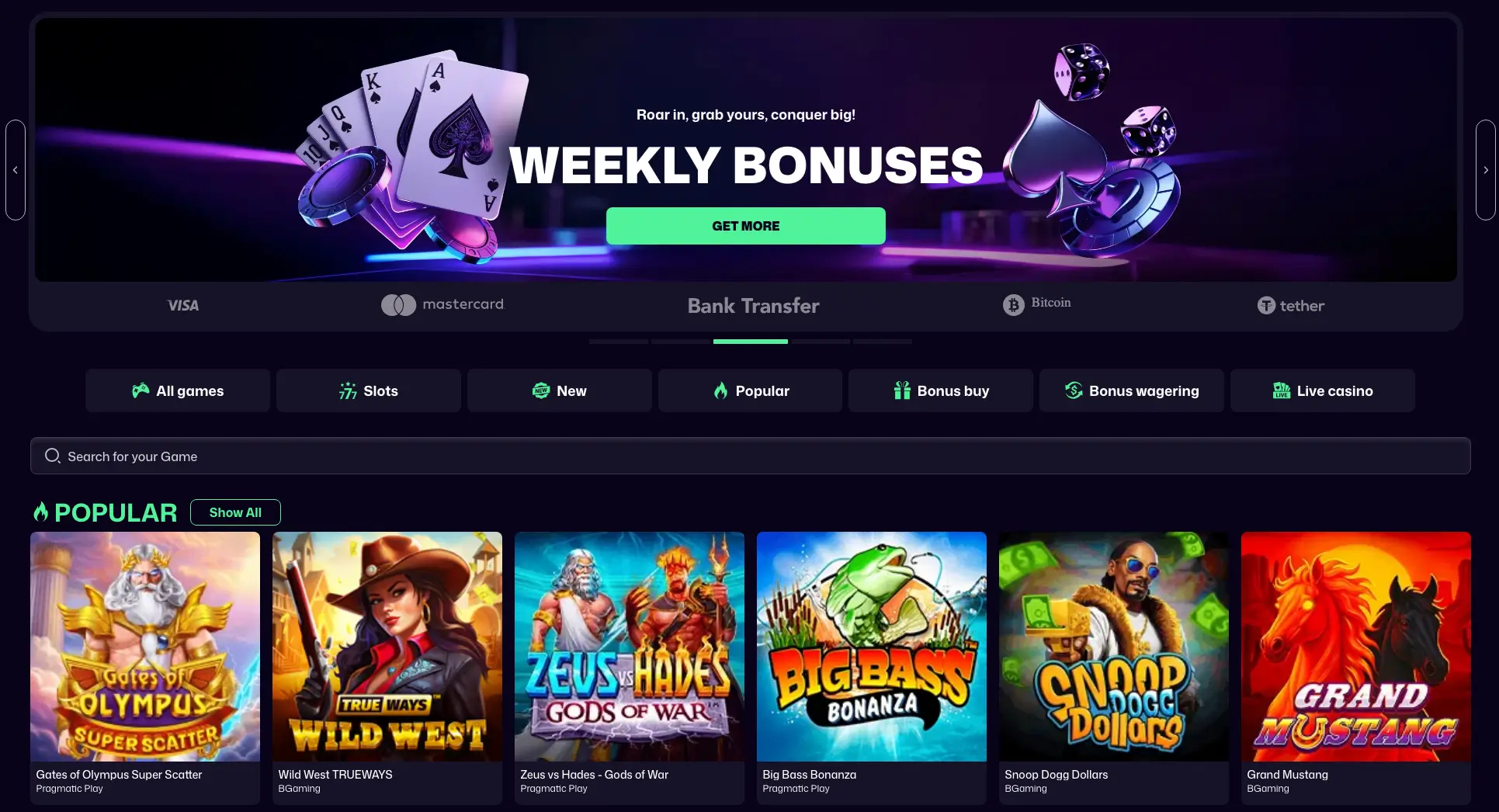 Welcome Bonus | Games Library